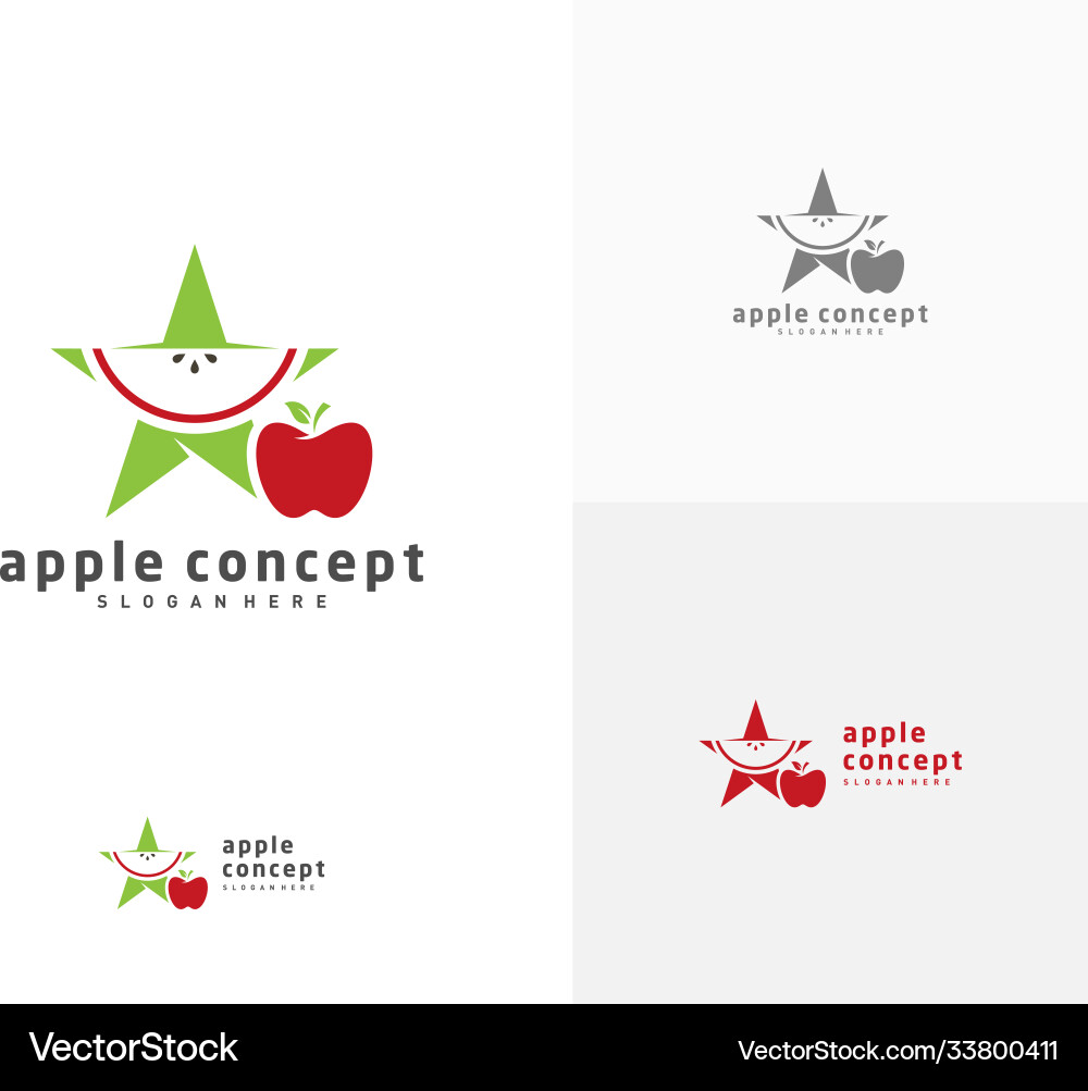 Star apple logo design template fruits icon Vector Image