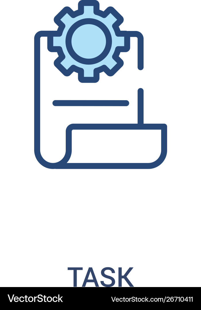 Task concept 2 colored icon simple line element Task concept 2 colored icon simple line element vector image
