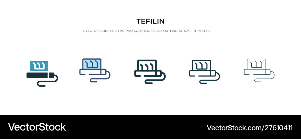 Tefillin Icon Set - Multiple Styles vector image
