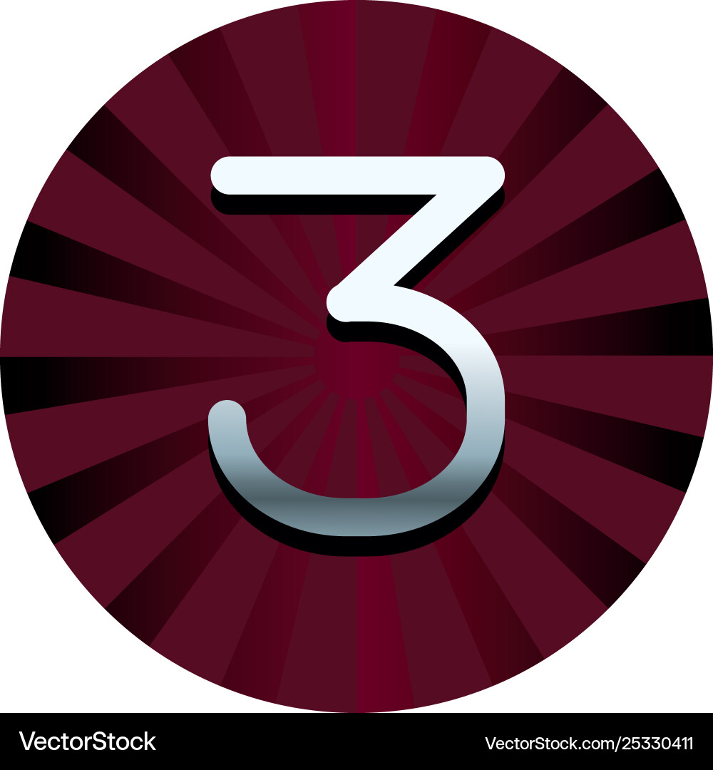 Three number in red round symbol Vector Image
