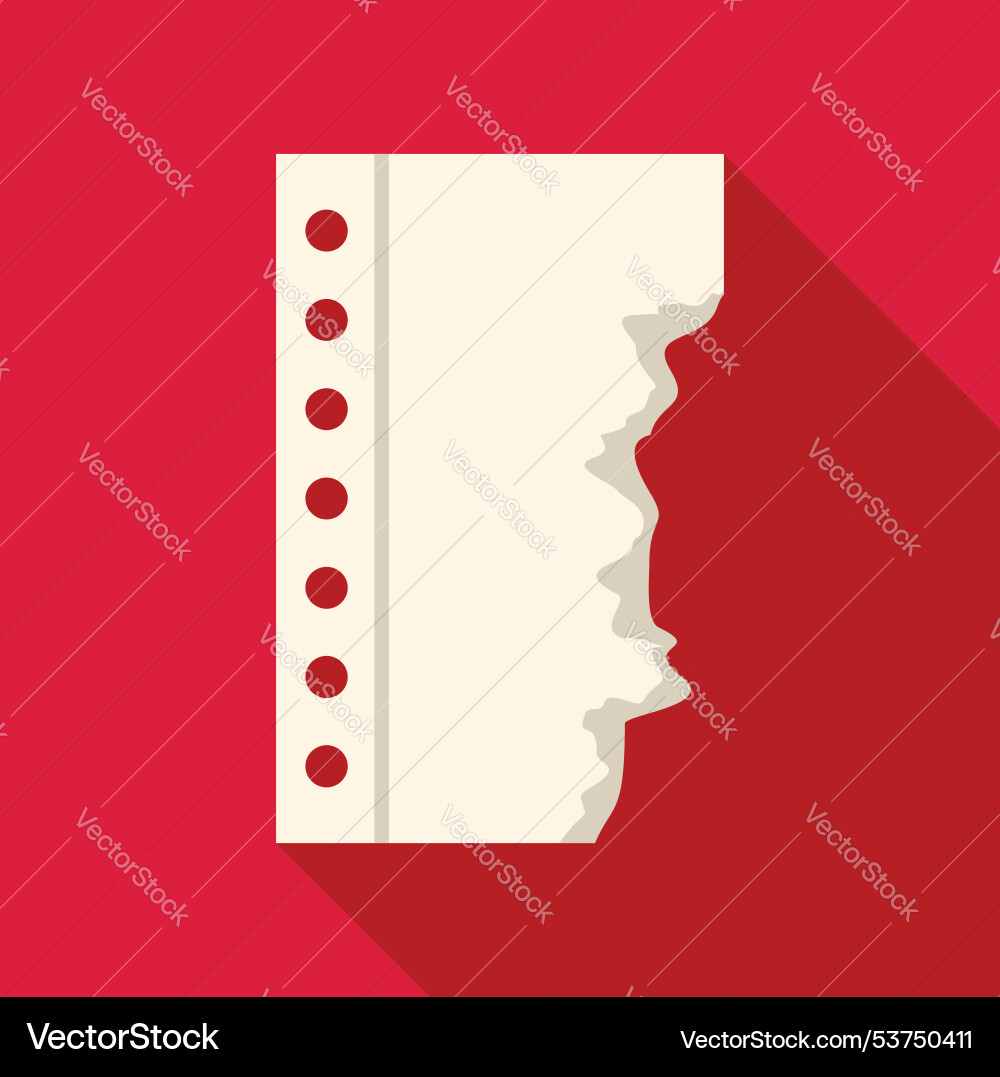 Torn paper with burned edge is lying on red Torn paper with burned edge is lying on red Vector Image