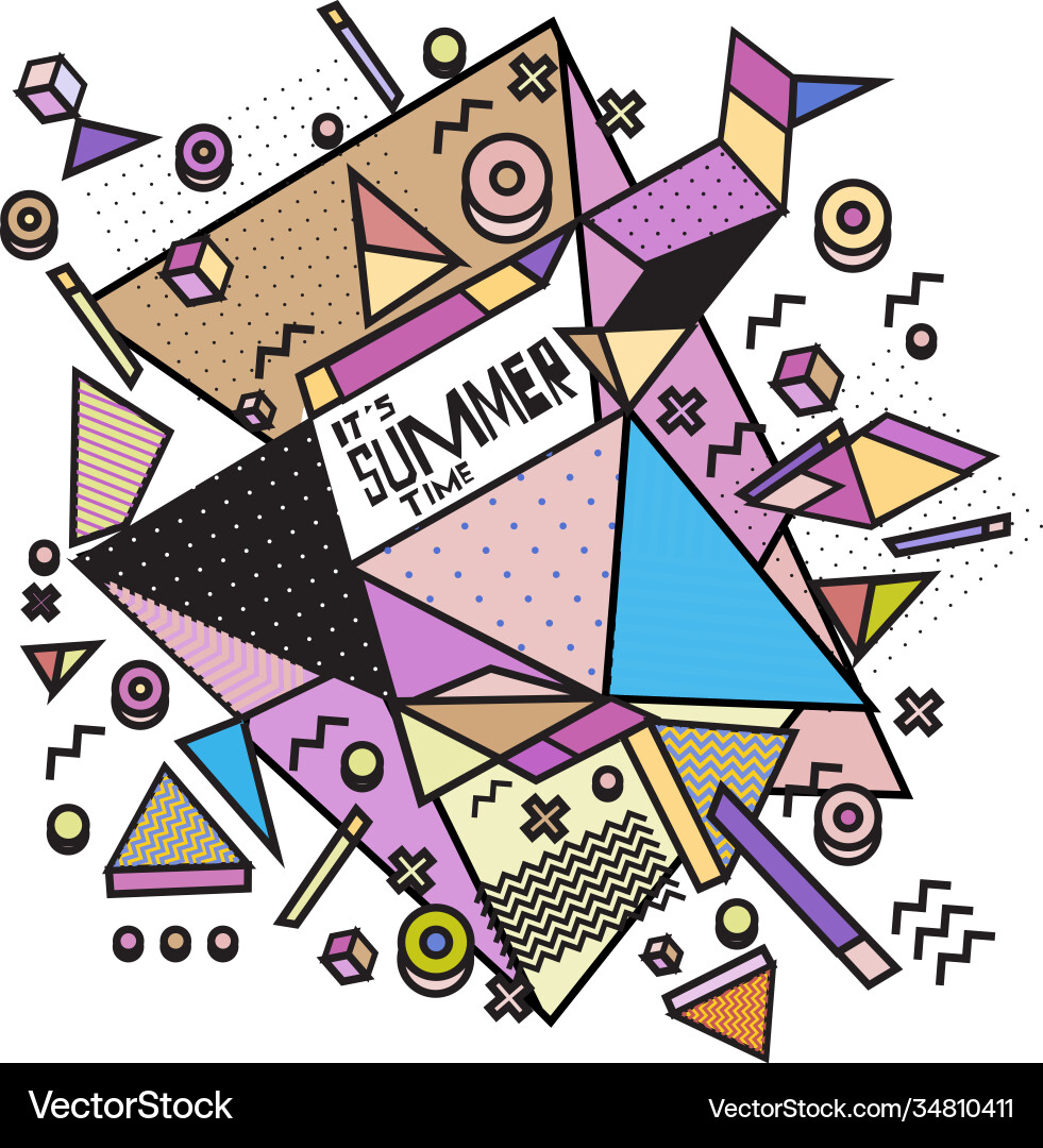 Triangle geometric forms for summer events vector image