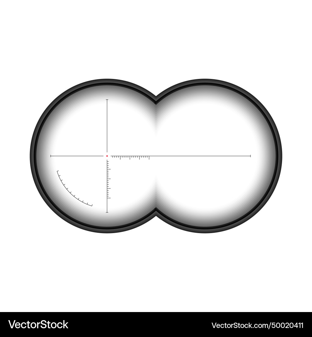 View from the binoculars with measurement marks View from the binoculars with measurement marks Vector Image