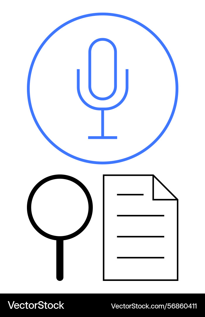 Voice recognition document scanning Voice recognition document scanning vector image