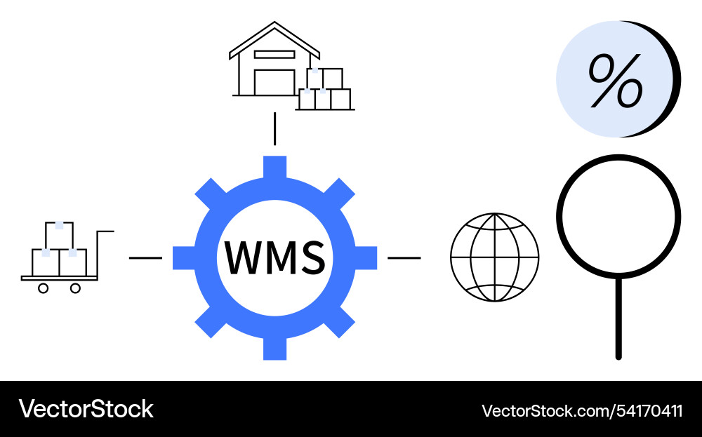 Warehouse management system integrating storage Vector Image