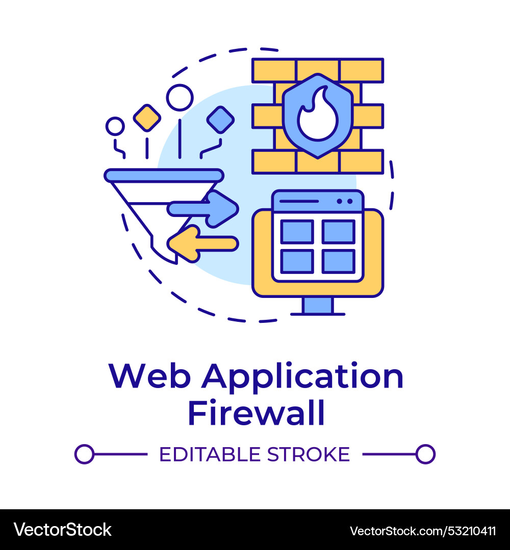 Web application firewall multi color concept icon Web application firewall multi color concept icon vector image