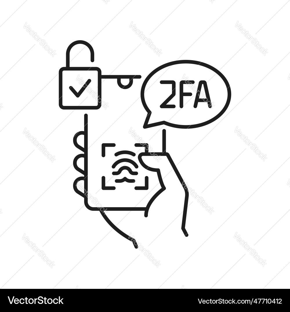 2fa zwei Faktor Authentifizierung Fingerabdruck Zugriff 2fa zwei Faktor Authentifizierung Fingerabdruck Zugriff vektorbild