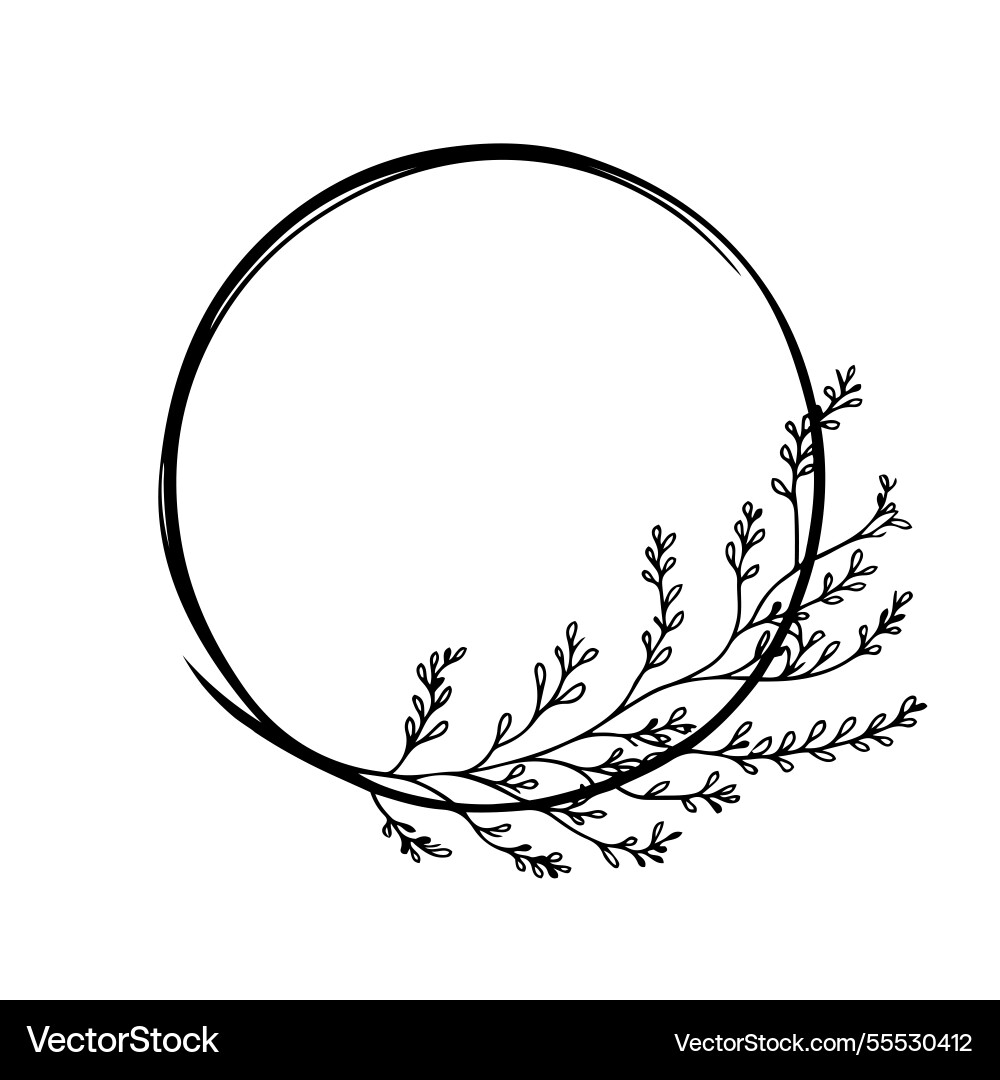 A simple yet elegant circular botanical frame A simple yet elegant circular botanical frame vector image