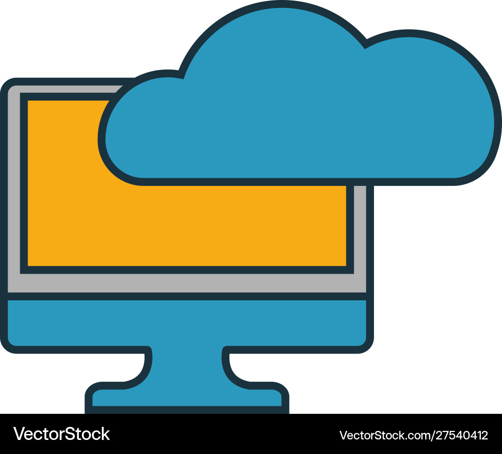 Cloud computing icon set four elements Cloud computing icon set four elements vector image