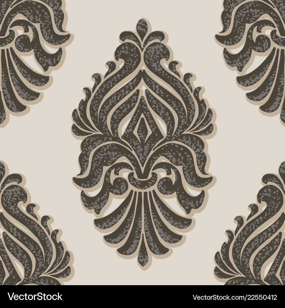 Damask Floral Pattern Element Vector Image