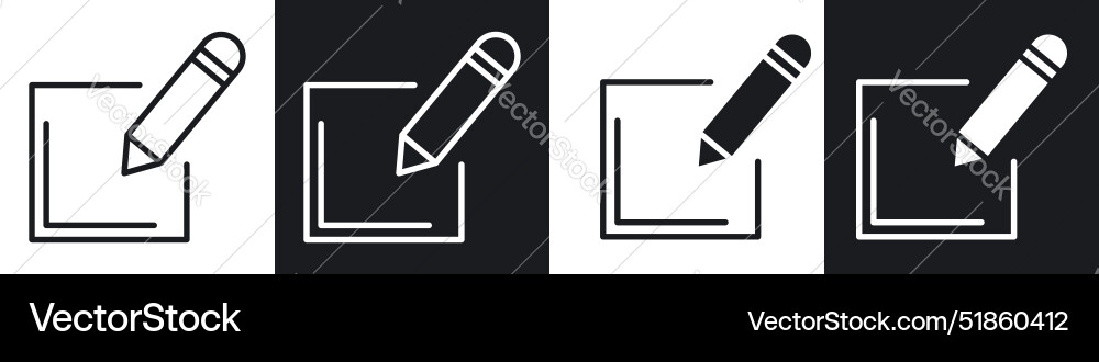Edit liner and solid icon set in black color Edit liner and solid icon set in black color vector image