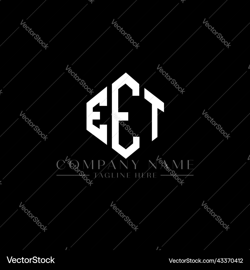 Eet letter logo design with polygon shape vector image