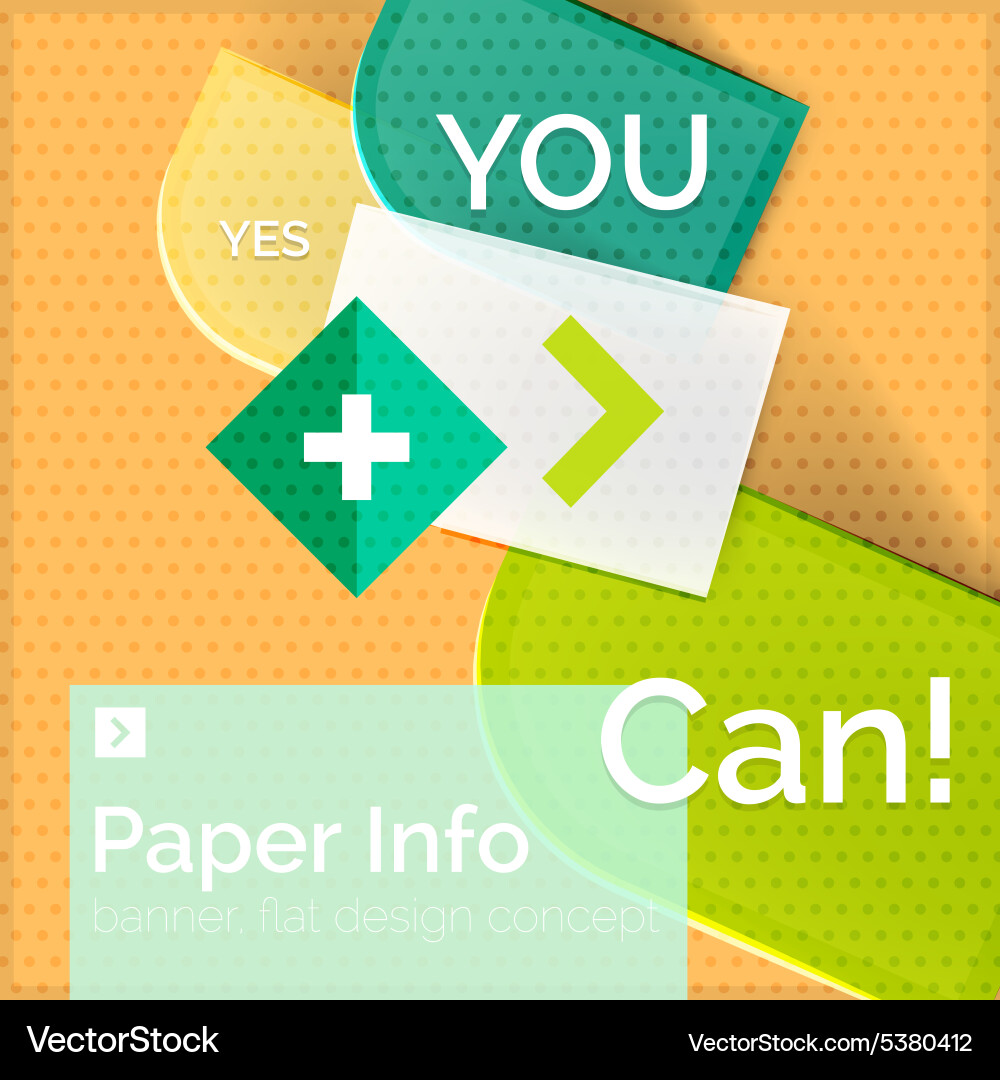 Flat design square banner with slogan Vector Image