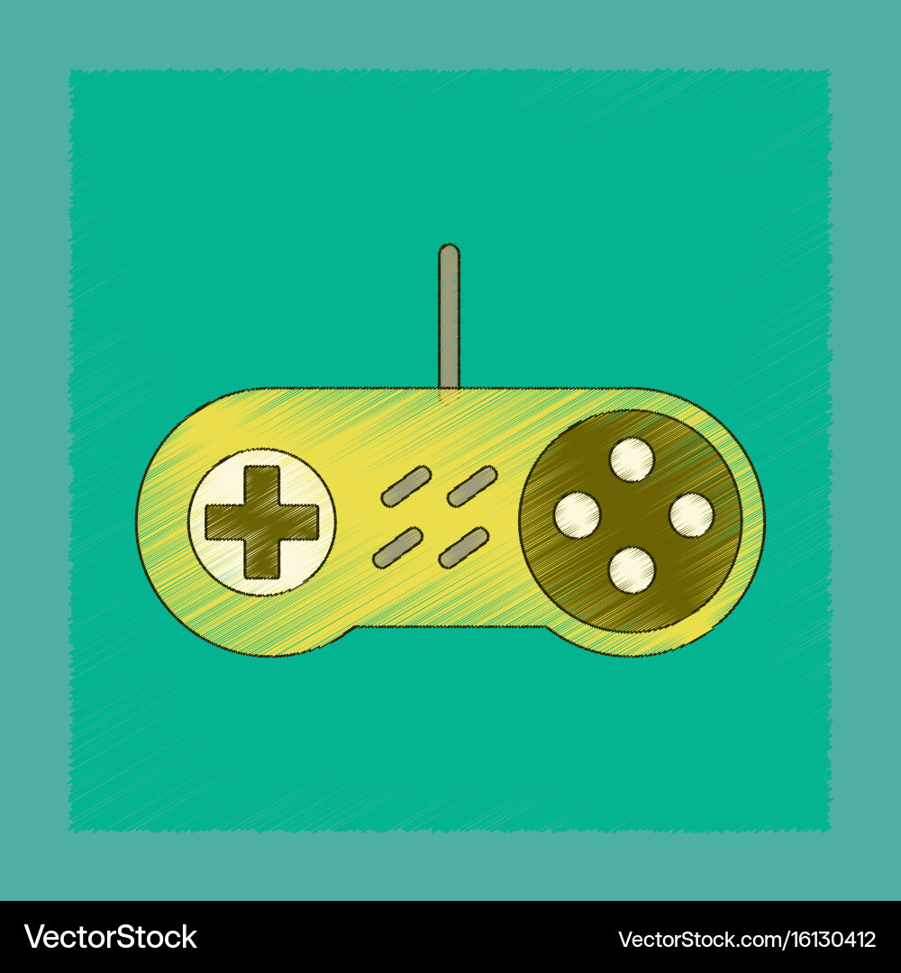 Flat shading style icon game joystick vector image