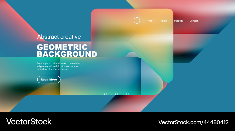 Fluid gradient triangles landing page background Vector Image