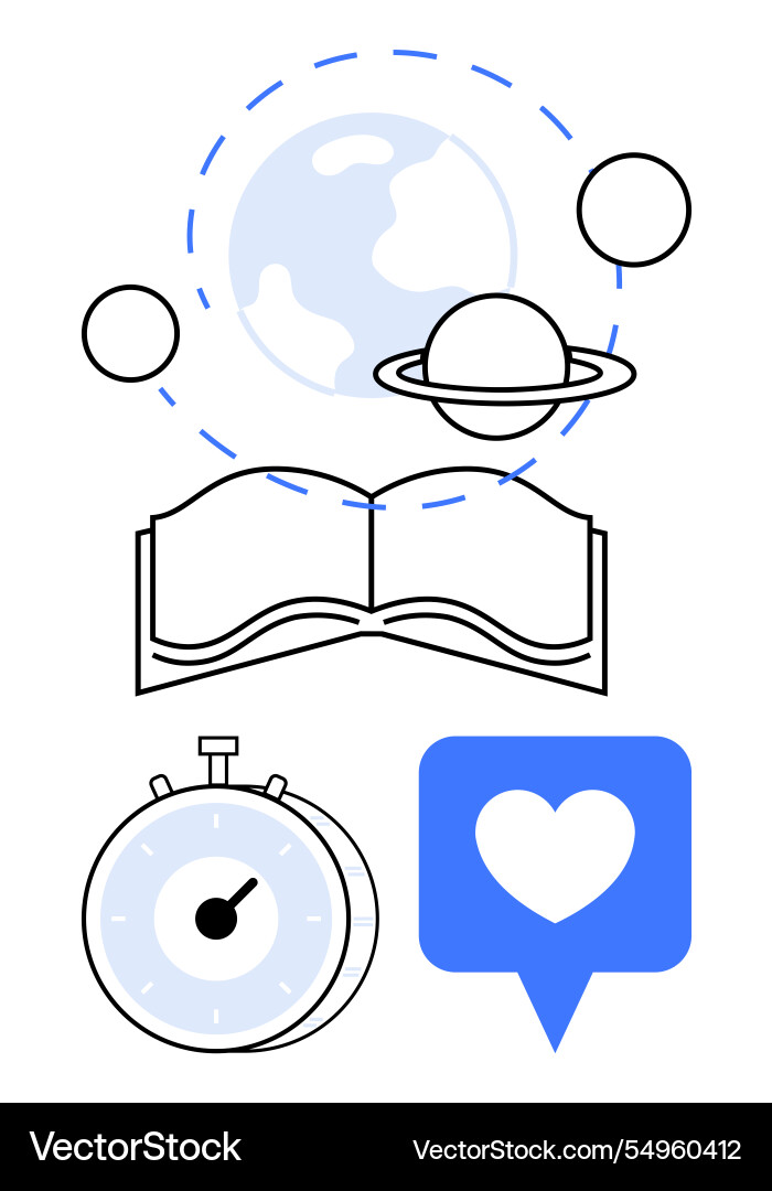 Global learning concept with open book planet Global learning concept with open book planet vector image