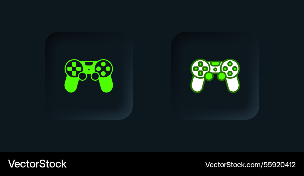 Green game controller or joystick Green game controller or joystick vector image