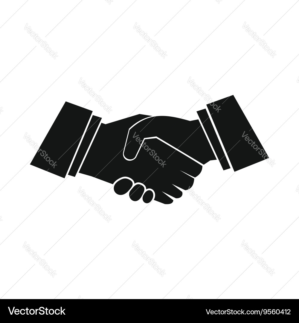 Handshake icon simple style Vector Image