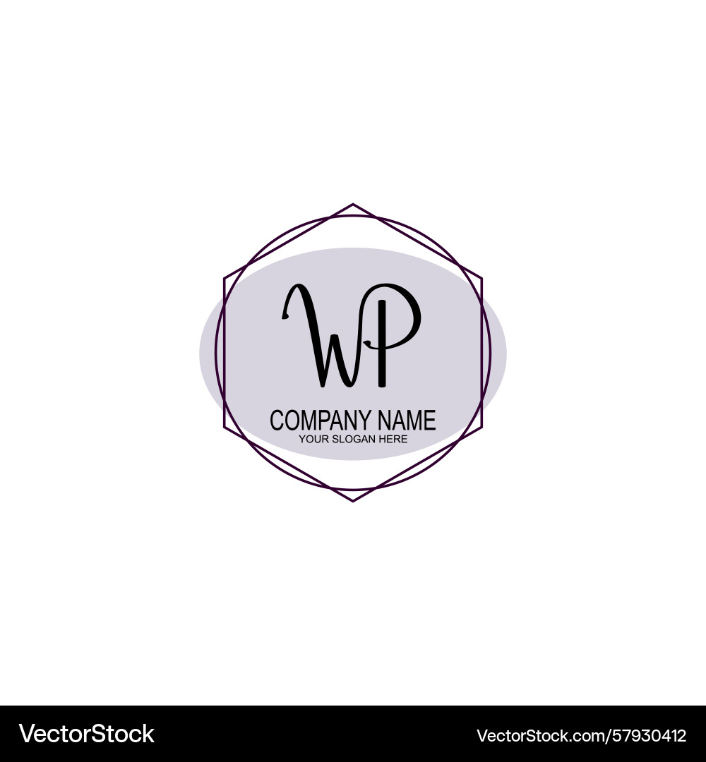 Handwriting logo concepts with initial wp Handwriting logo concepts with initial wp Vector Image