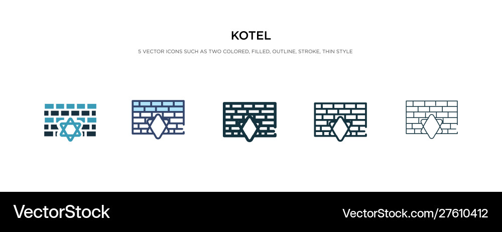 Kotel Icons - Multiple Styles vector image