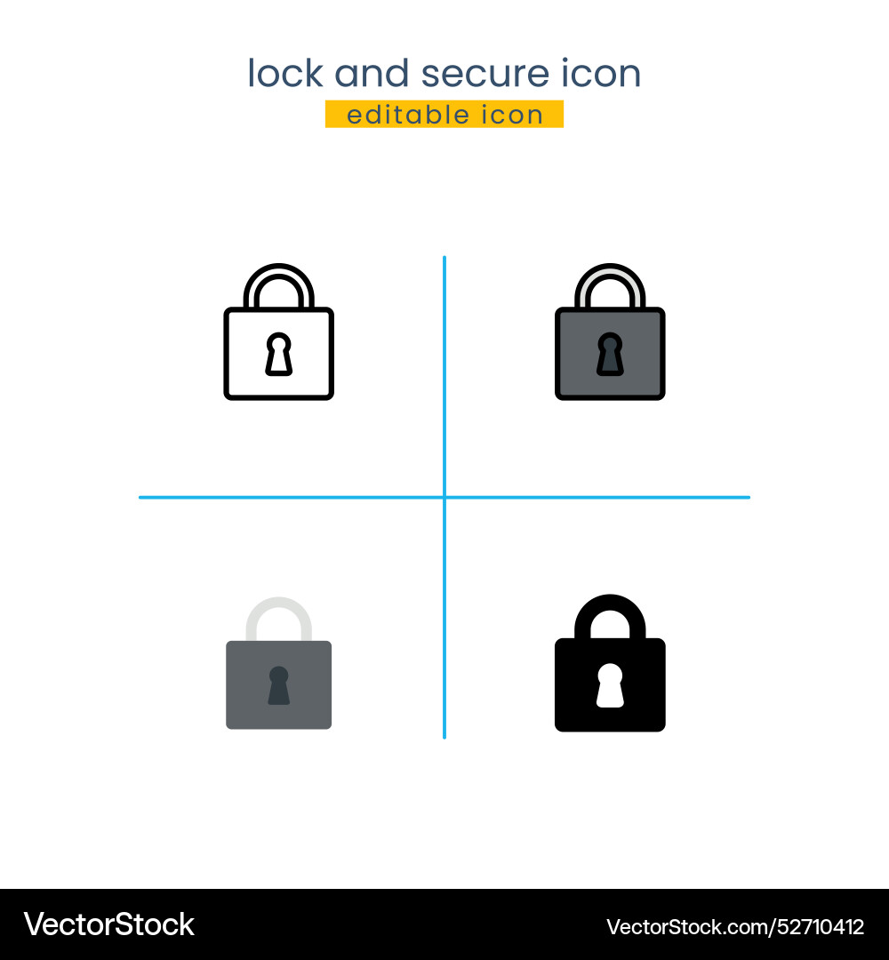 Lock and secure icon vector image