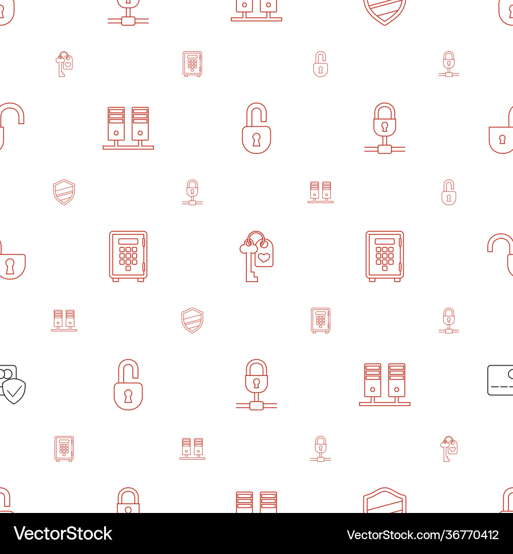 Lock icons pattern seamless white background vector image