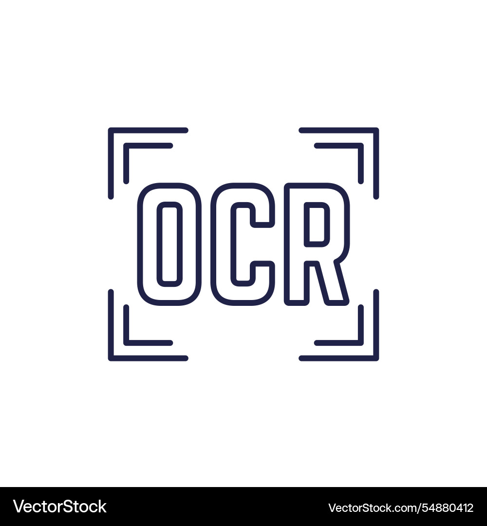 Ocr icon optical character recognition line vector image