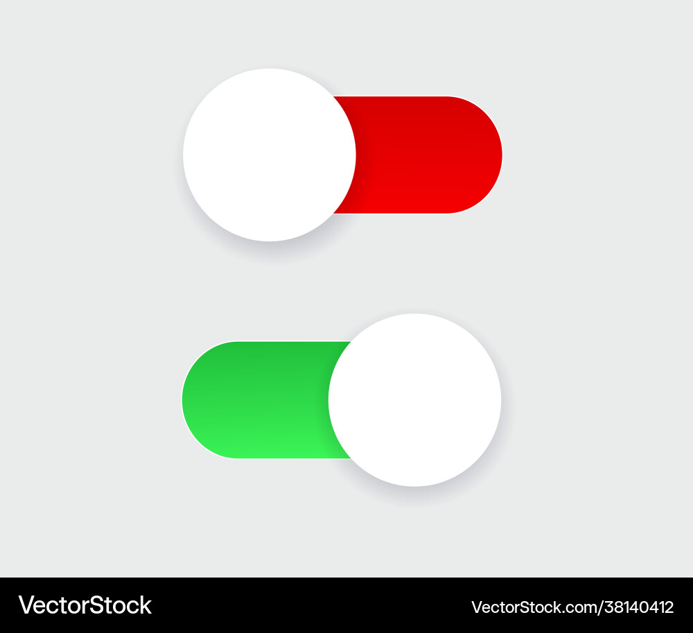 On and off toggle switch buttons modern devices On and off toggle switch buttons modern devices vector image