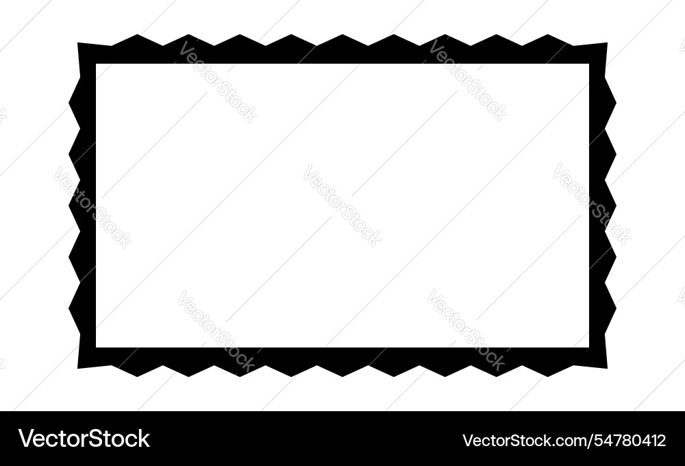 Rectangle frame with zigzag edges empty box tag Rectangle frame with zigzag edges empty box tag vector image
