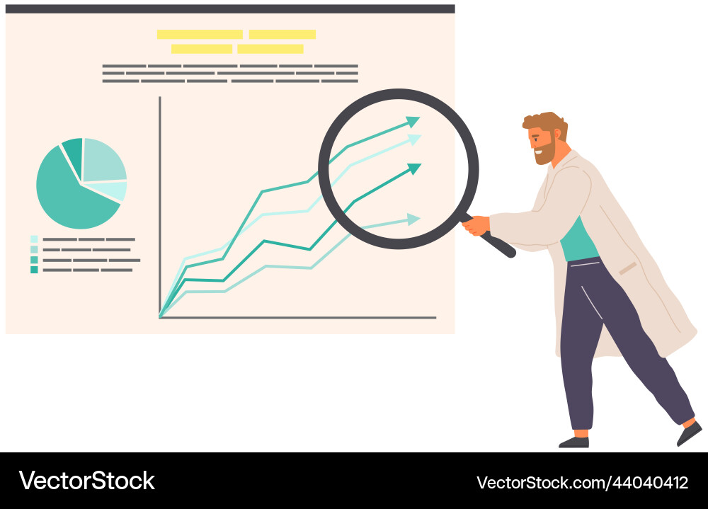 Scientist works with data analytics and research Scientist works with data analytics and research vector image