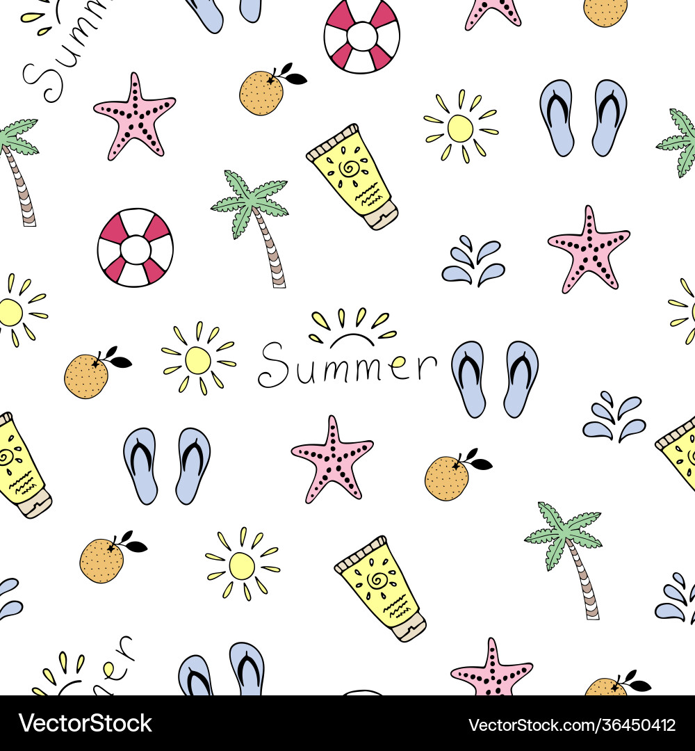 Seamless pattern with summer elements Seamless pattern with summer elements vector image