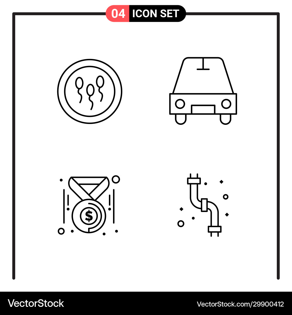 Set 4 line style icons for web and mobile Set 4 line style icons for web and mobile vector image