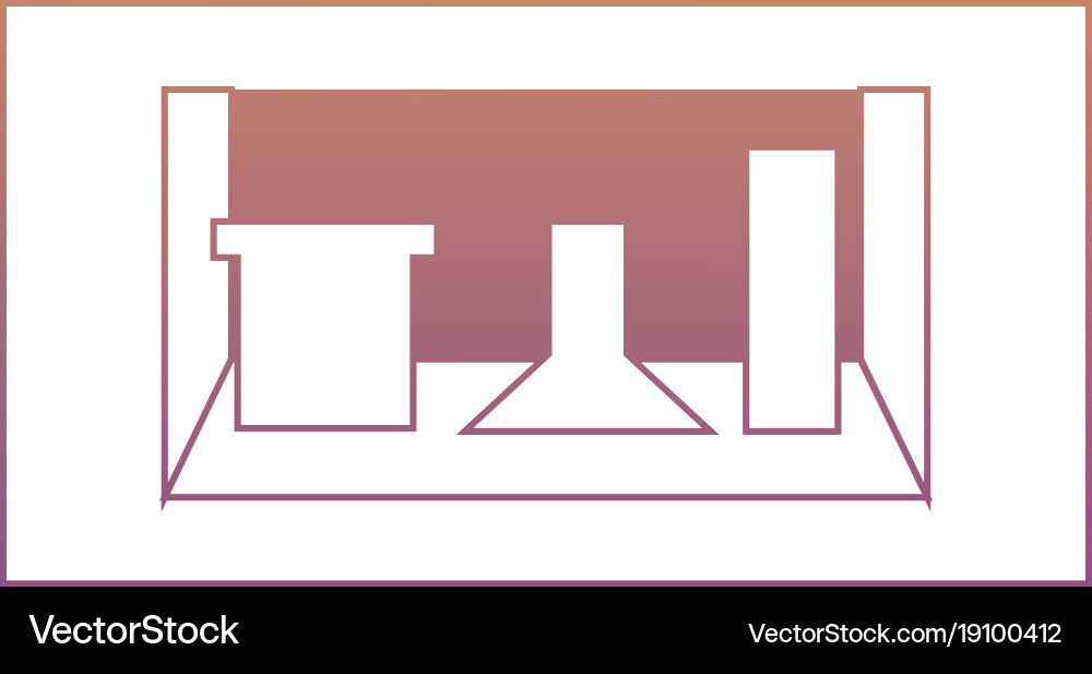 Shelf with decorative objects vector image