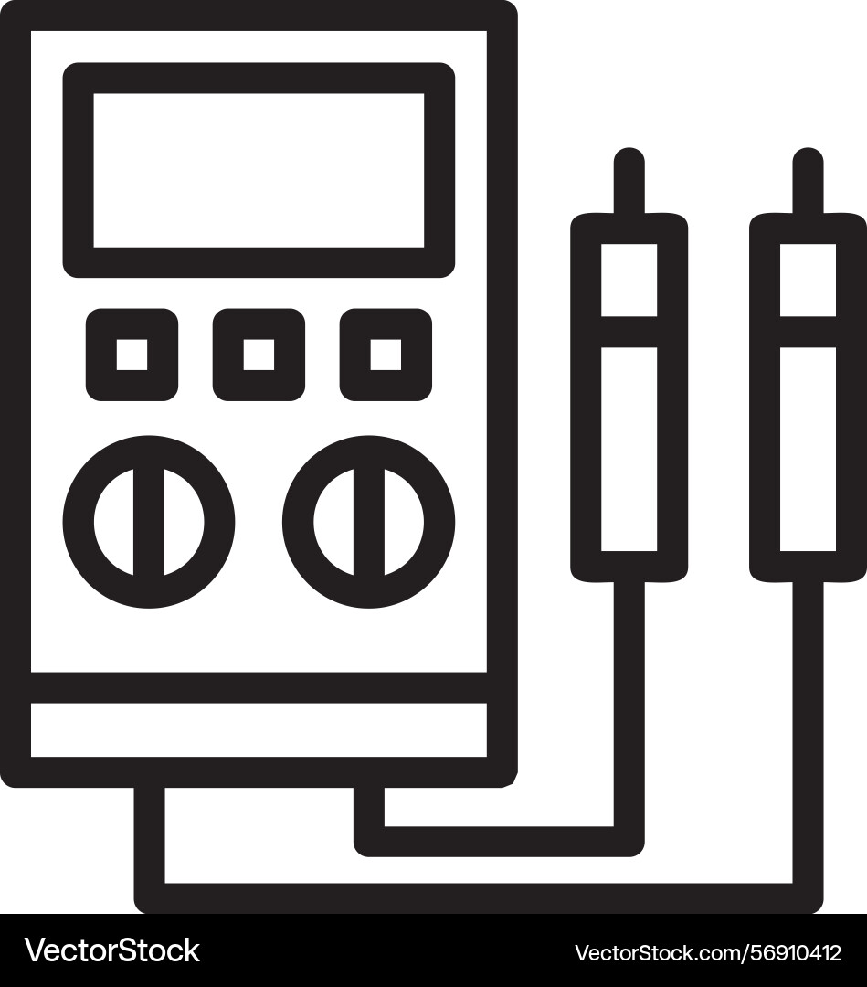 Voltage tester linear style icon design vector image