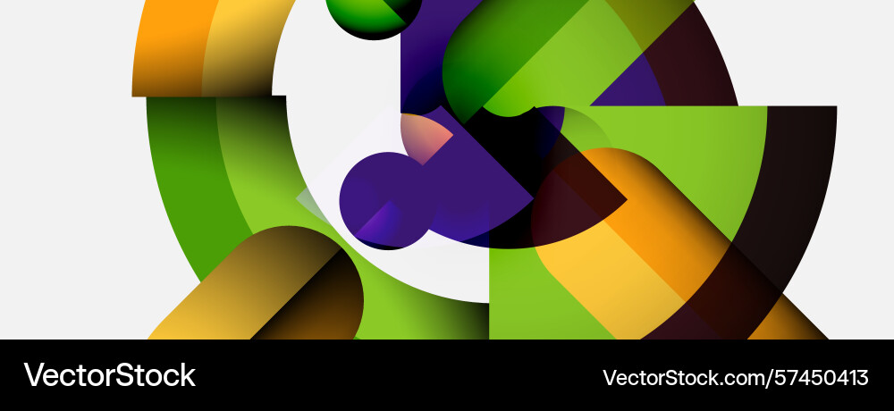 Abstract geometric shapes overlap creating Vector Image