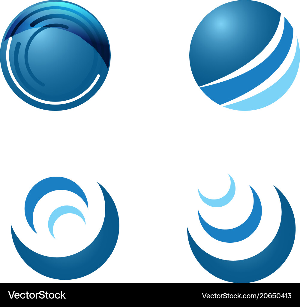 Abstract planet and orbit log vector image