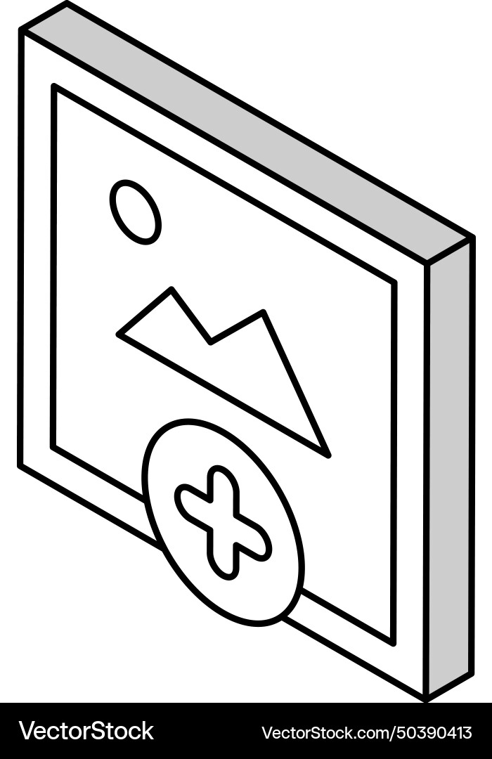 Adding image social media ugc isometric icon Adding image social media ugc isometric icon vector image