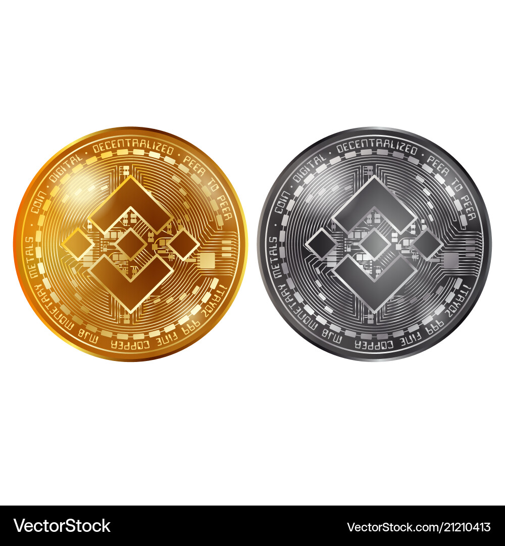 Binance Gold and Silver Coins – Royalty-Free Vector | VectorStock