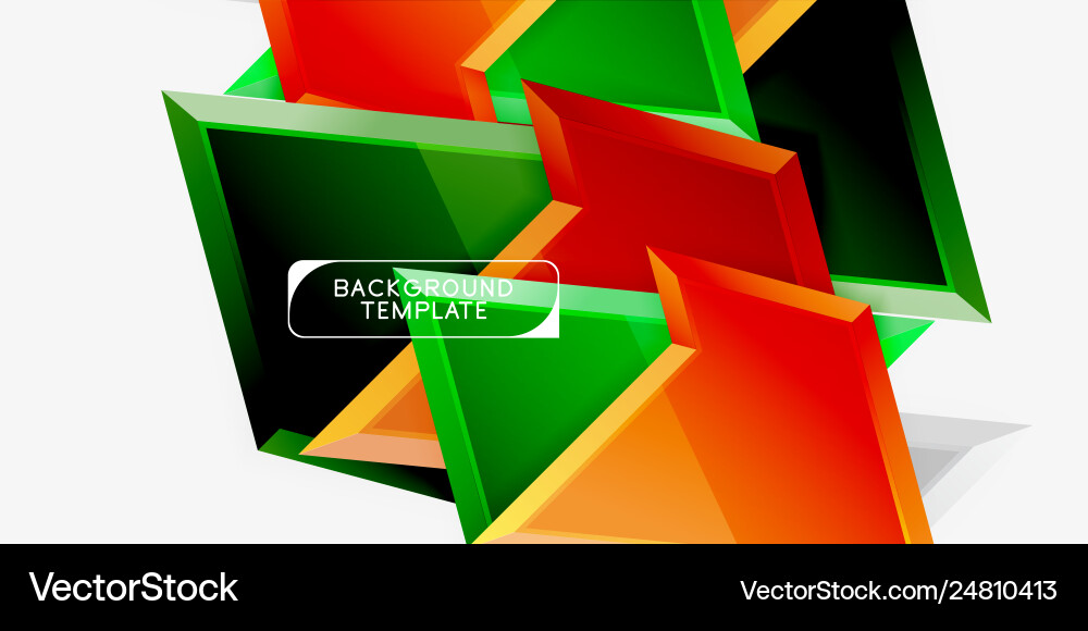 Bright colorful triangular poly 3d composition Vector Image