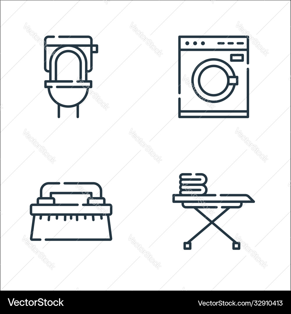 Cleaning line icons linear set quality Cleaning line icons linear set quality Vector Image