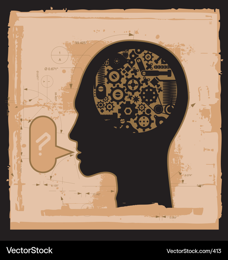 Cogitative Head Vector Image