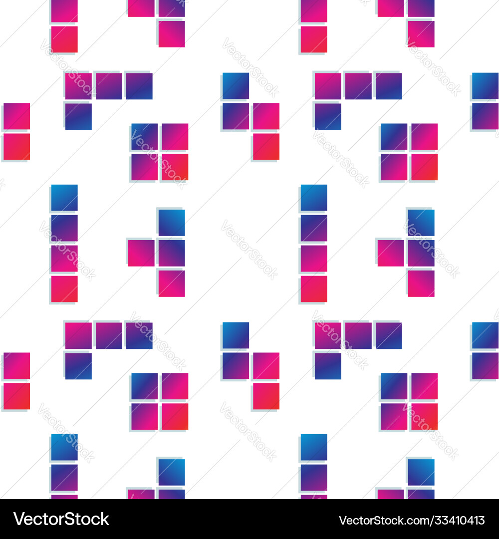 Colorful tetris shape seamless pattern design Vector Image