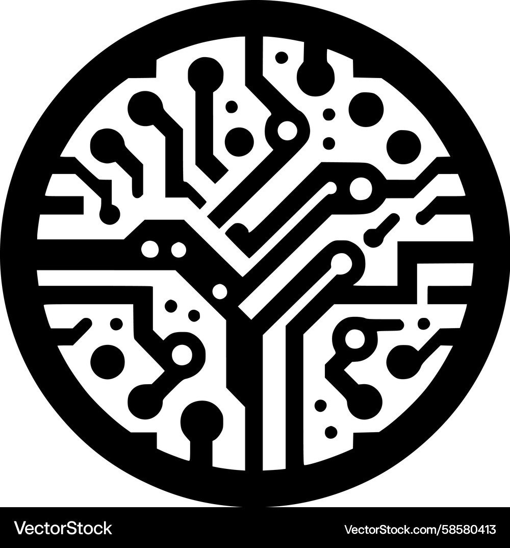 Complex Circuit Network Icon Vector Image