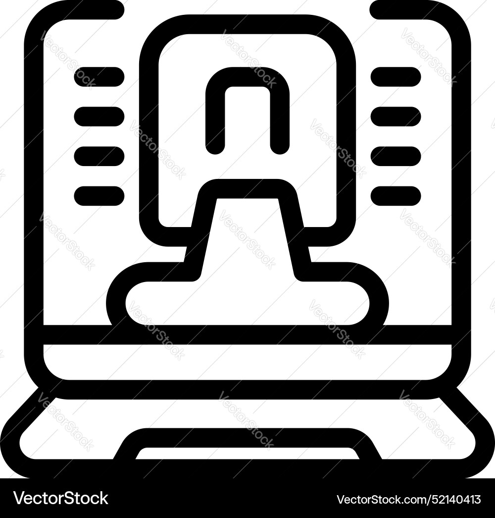 Computer user working from home using laptop icon Computer user working from home using laptop icon vector image