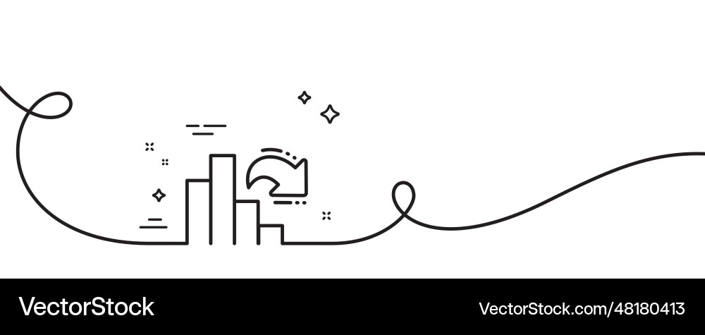 Decreasing graph line icon column chart sign Decreasing graph line icon column chart sign vector image