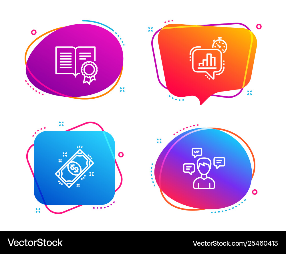 Diploma statistics timer and payment icons set vector image