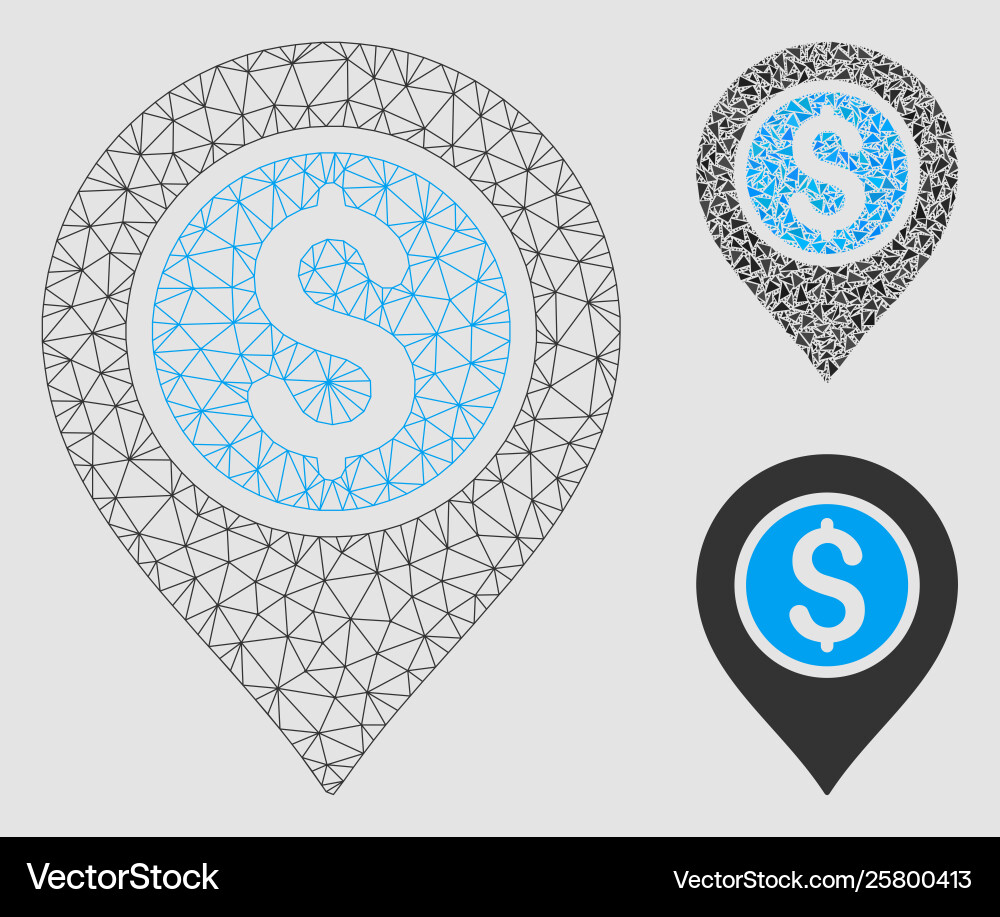 Dollar bank pointer mesh 2d model Dollar bank pointer mesh 2d model vector image