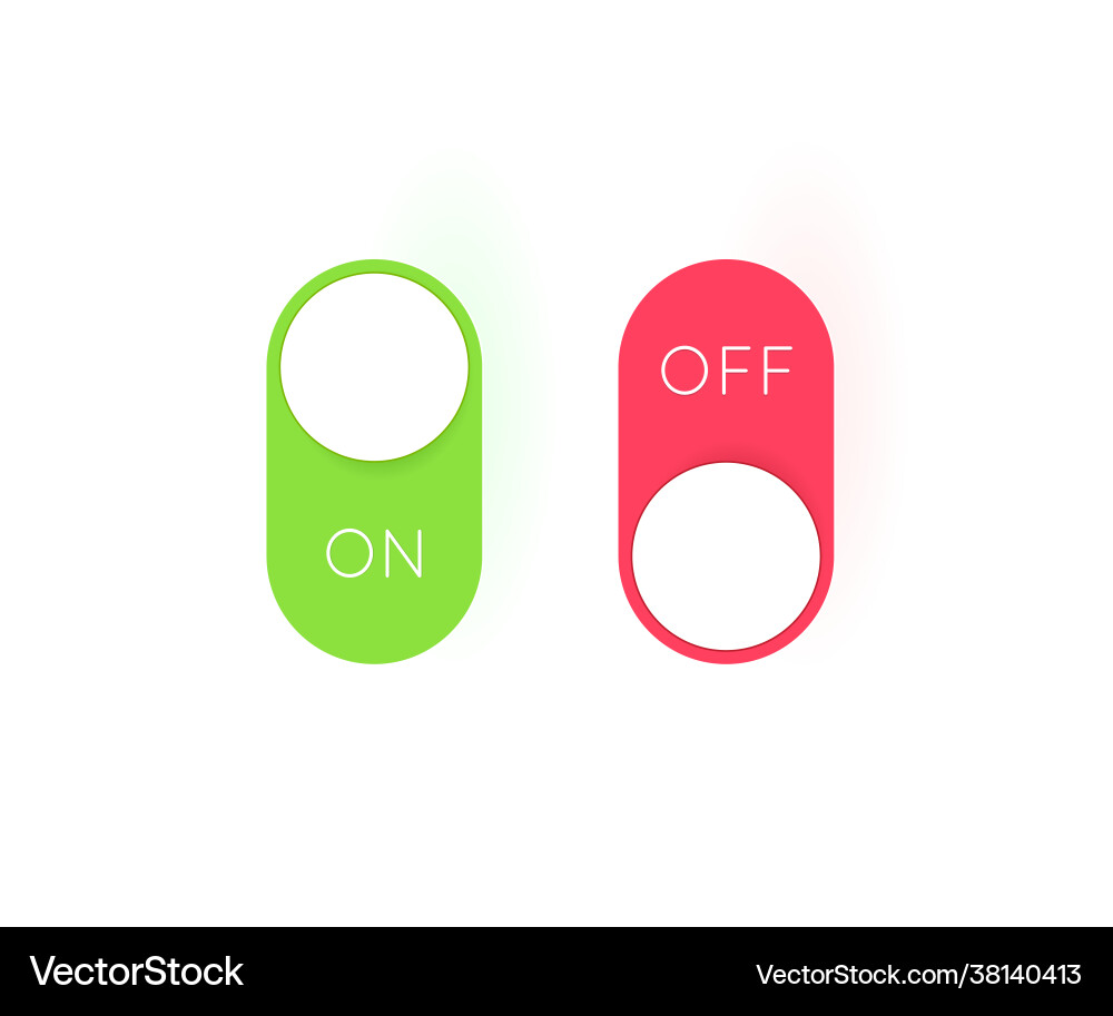 Modern Toggle Switch Buttons Vector Image