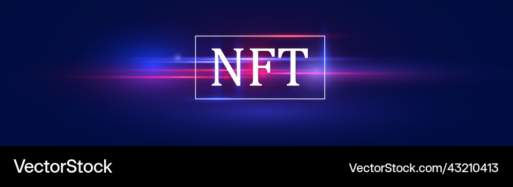Nft nonfungible token blockchain bitcoin crypto Vector Image
