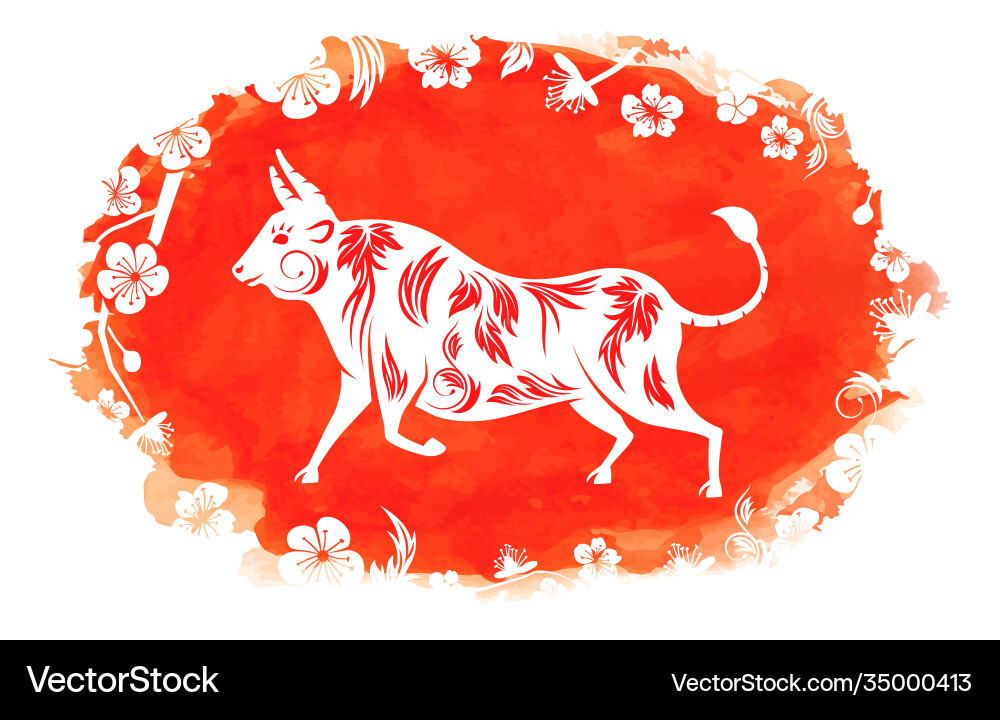 Ox chinese zodiac symbol new year 2021 Ox chinese zodiac symbol new year 2021 vector image